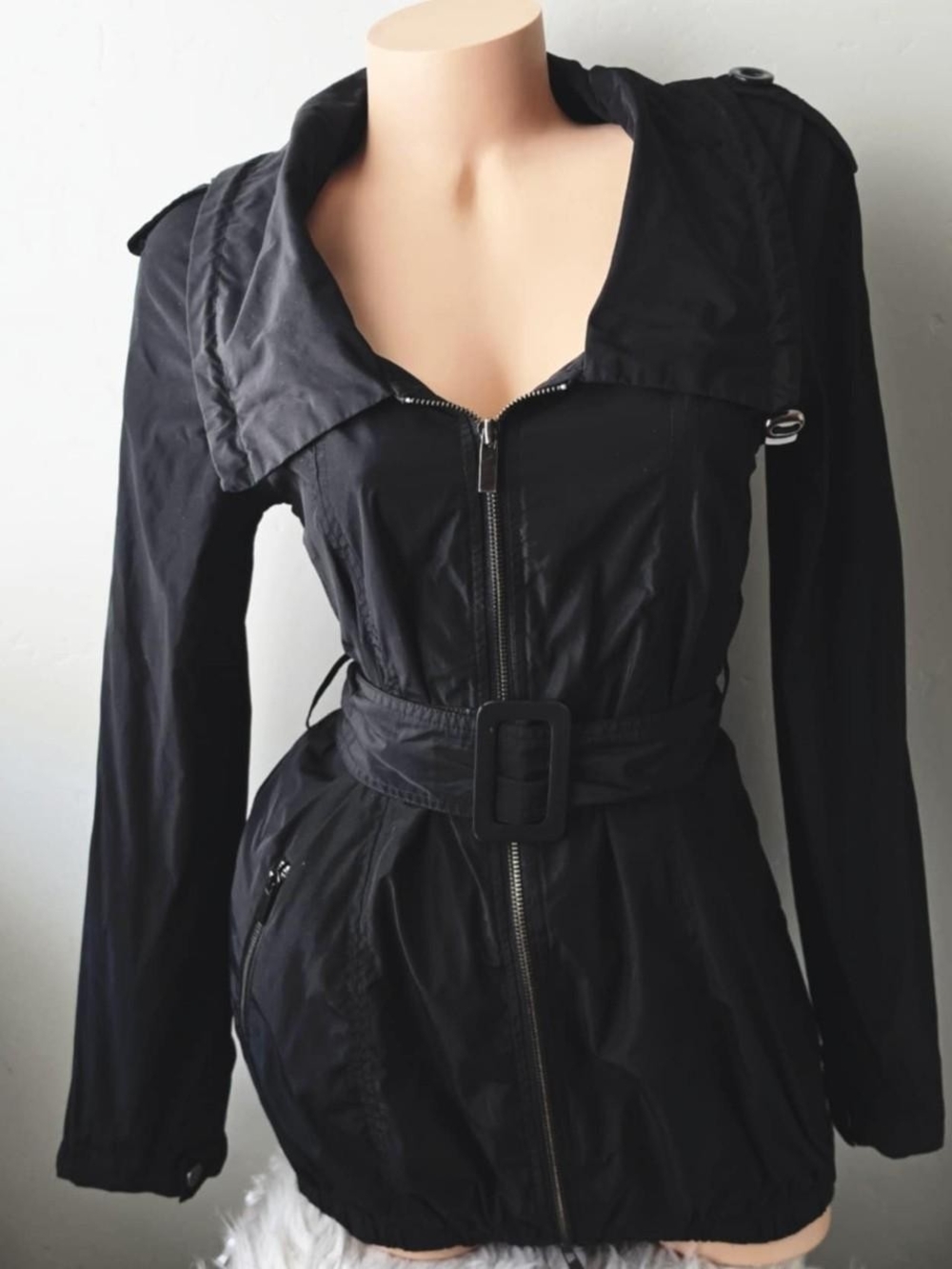 Y2k Bebe black windbreaker jacket size small